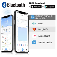 INSMART Váha tělesného tuku, Osobní váha digitální s APP, Bluetooth váha pro tělesný tuk, BMI, hmotnost, srdeční tep, svalovou h